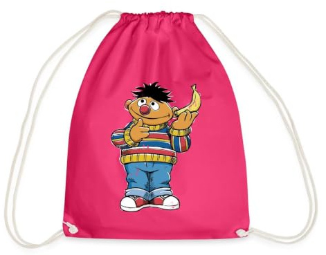 Spreadshirt Sesamstraße Ernie am Bananentelefon Turnbeutel