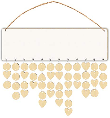 Healifty Hölzerner Geburtstagskalender Leerer Hängender Kalender für DIY Handwerk