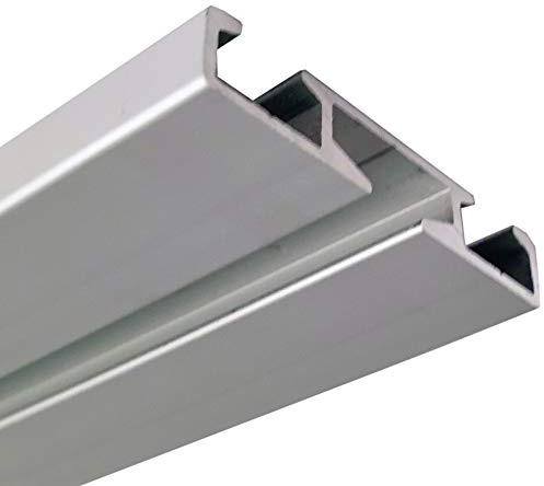 Bestgoodies Aluminium Vorhangschiene Silber -1/2 Lauf - 120cm, Wendeschiene für Vorhänge und Gardinen