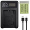 Batterie NB13L 3.6V 1250mAh et Chargeur assorti, Chargeur d'écran LCD et Batterie NB-13L pour Caméra Canon G7X / G7X Mark II / G7X Mark III / SX720 HS / SX620 HS / G9X / G5X (1 Chargeur et 1 Batterie)