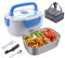 AYANSE Fiambrera Electrica 60W 12/24V & 220V, 1,5 Litros - Taper Eléctrico para Comida con Cuchara y Bolsa Isotérmica - Ideal para Casa, Oficina y Camping