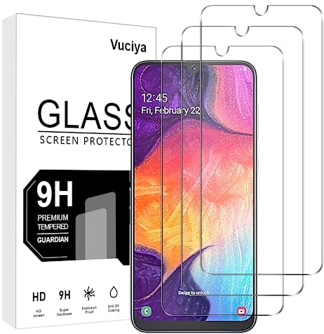 Vuciya 3 Pack Antiespia Protector para Samsung Galaxy A50/A50s/A30/A30s/A20 Privacidad Cristal Templadode Pantalla,Sin Burbujas,Dureza 9H,Antiarañazos, Antihuellas