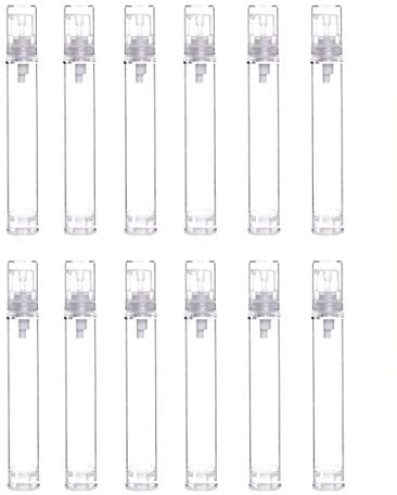 VASANA 12Pcs 15ML Empty Refillable Cosmetic Containers Cream Lotion Bottles Portable Clear Plastic Airless Vacuum Pump Bottle Sample Packing Toiletries Liquid Storage Vial Jars