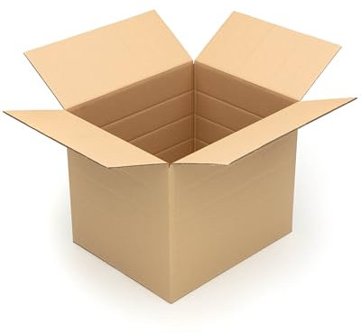 KK Verpackungen Versandkartons 600 x 500 x 200-500 mm Braun 2-wellig (Außenmaß 614 x 514 x 522 mm) Variable Höhe | 5 Stück, Faltkartons Kartons für Versand als DHL Paket Hermes L DPD GLS XL (KK192)