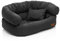 Juelle Hundebett - Großhundesofa, Abnehmbarer Bezug maschinenwaschbar, flauschiges Bett, Hundesessel Santi S-XXL (Größe: L - 100x80cm, Grafit)