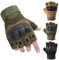Swygoo Taktische Halbfinger Handschuhe, Paintball-Airsoft-Fingerlos Handschuhe, Airsoft Militär Handschuhe für Motorrad Jagd Radfahren Schießen Wandern Camping Armee Trainingshandschuhe MTB (M, Grün)