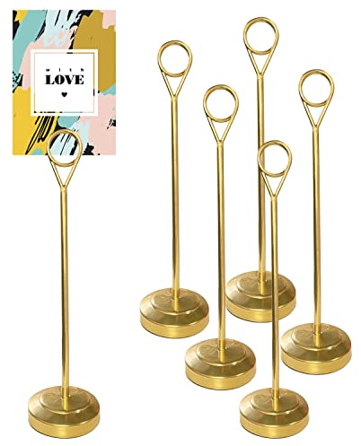 5pcs Ring Clip Place Cards Holder, Menu Holders for Tables Table Humber Holder Reserved Signs for Tables Wedding Table Name Cards Memo Holder
