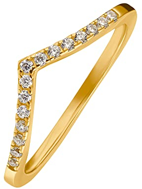 Heideman Ring Nele Damen aus Edelstahl silber gold farbend Damenring für Frauen mit Stein weiss poliert