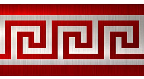 funlife Wallpaper Border Stickers, Self Adhesive Ceiling Molding Borders, Skirting Wall Waist Line for Home DIY Decorative, 10x200cm, Brushed Red Silver