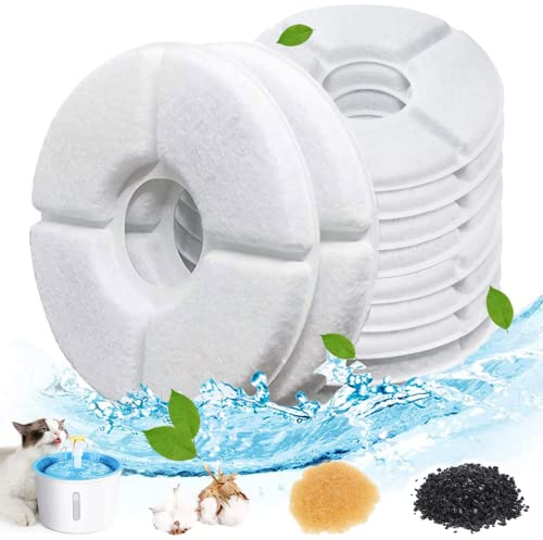 Filtri Fontanella per Gatti Filtro Fontanella per Gatti Filtri Fontana Gatto con Resina e Carboni Attivi Filtri di Ricambio per Dispenser Acqua Fontana Gatto/Cane da 1,6L-2,5L 4 Pezzi