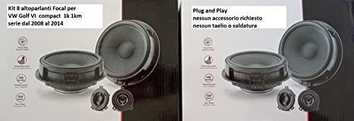 Kit 8 altavoces Focal para VW Golf VI compact (2008-2014) 1k 1km