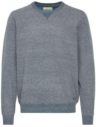 Blend BHBruton Men's Sweatshirt, Pullover with Crew Neck, Ribbed Cuffs, Label Details, Regular Fit, Dress Blues (194024), 3XL