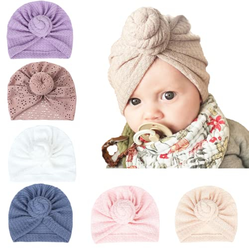 Daysskk Baby Mütze Mädchen 0-12 Monate Neugeborene Turban Mütze Sommer Babymütze Stirnband Babygeschenke Zur Geburt