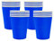 16 vasos de papel, 250 ml, vasos de papel azul, vasos para fiestas, bodas, vasos desechables, vasos desechables para bodas, niños, manualidades, suministros de fiesta, té, bebidas calientes y frías,