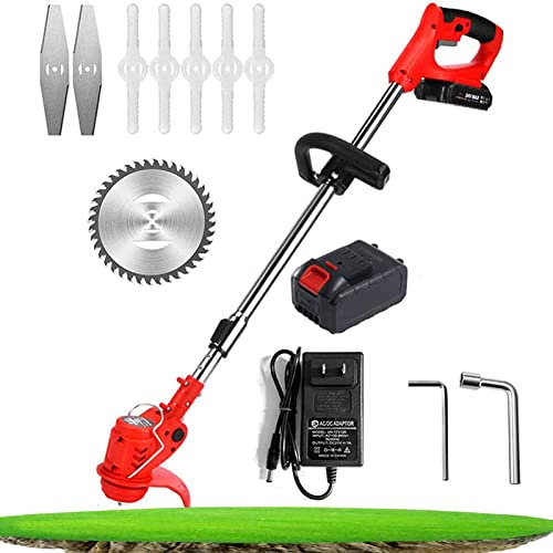 Coupe-bordures sans fil et coupe-bordures à roues, coupe-bordures à batterie avec tête d'alimentation automatique, chargeur rapide, coupe-bordures léger pour couper l'her(Size:One battery,Color:24V)