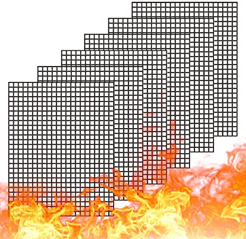 Labstandard Grillmatte Set Antihaft Gitter Grillmatte Beschichtet Wiederverwendbar BBQ Grillmatte Backzubehör zum Grillen von Gasgrill Backofen Kochen Grillen Mesh (6 PCS)