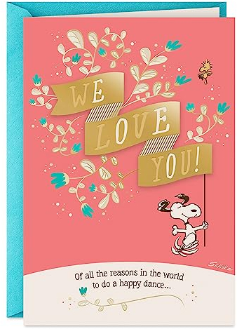 Hallmark Peanuts Karte für Großeltern (Snoopy und Woodstock) zum Großelterntag, Valentinstag, Jahrestag