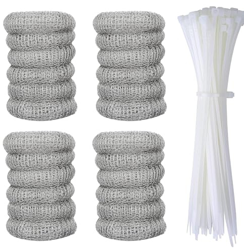 24 Stück Fusselfallen für Waschmaschine, Edelstahl Fusselfallen Snare Fallen Wäsche Mesh Waschschlauch Filter Waschmaschine Fussel Snare Fusselfänger mit 24 Stück Kabelbindern