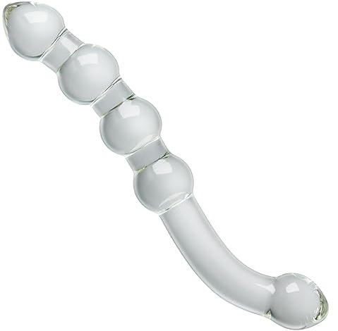 Glass Double-Ended Dildo 8.46Inch Clear G-Spot Dildo Pleasure Wand with Beads Butt Plugs Adult Sex Toy for Men Women Lesbian Gay Sex Factory