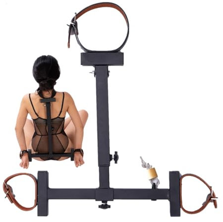 OnundOn Spreizstange Sexspielzeug Verstellbar Bondage Fesseln Sex Handschellen Paare und Fußfesseln mit Spreizstange Extrem Sex bdsms Spielzeug Extrem Sklavin Sexspielzeug für Paare (Schwarz)