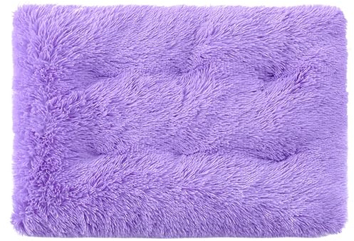 FANSU Hundebett Waschbar Katzenbett Flauschig Hundebetten Weiche Beruhigende Haustierbett Abnehmbar und Waschbar für Kleine Mittlere oder große Hunde (L-80X55CM,Lila)