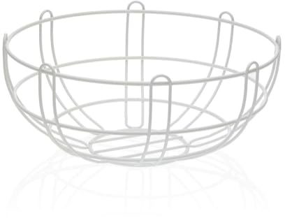 Versa Frutero de Estilo Contemporáneo, Medidas(Al x L x An) 11 x 26 x 26 cm, Metal, Color Blanco