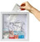 Vordpe Scatola archivio avventura per souvenir, da viaggio, per biglietti Shadow Box per montaggio a parete, mappa del mondo Memento (medio, 20 x 20 cm)