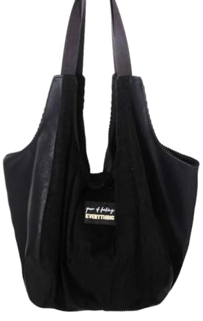 Nähset/Stoffpaket Shopper Tasche Valeska - Kunstleder/Cord - Schwarz