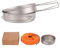ZAMETTER Pure Titanium Frying Pan,Camping Cookware Folding Handle Outdoor Hiking Kitchen Cooking Set Suitable For 1-2 People(500ml 2)