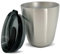 HUSKEE 8oz Stainless Steel Coffee Cup - Reusable, Stackable & Insulated Cup with Lid - No Spill Travel Cups for Hot Drinks, Gift for Coffee Lovers & On-The-Go - Brushed Steel
