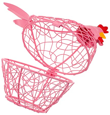 Alipis Hen Egg Basket Multi-function Egg Basket Countertop Egg Basket Hen Shape Egg Basket Metal Egg Basket Home Egg Basket Household Egg Basket Decorative Eggs Basket Eggs Container