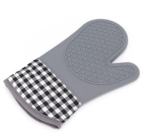 ZPSHYD Guantes de horno de silicona y algodón resistentes al calor, para cocina, panadería, hotel, 1 par