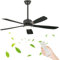 52in Industrial Ventilador De Techo Con Luz 3 Temperaturas De Color Reversible Lampara Ventilador Techo Negra Grande 6 Velocidades Silencioso Salón Ceiling Fan with Light and Remote Control Timer