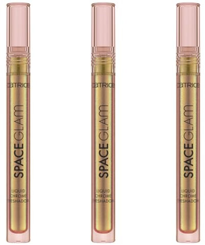 Catrice Space Glam Liquid Chrome Eyeshadow, Lidschatten, Nr. 030, Mehrfarbig, langanhaltend, sofortiges Ergebnis, vegan, ohne Mikroplastikpartikel, Nanopartikel frei, ohne Parfüm, 3er Pack (3x2.2ml)