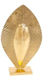 Romimex Dekofigur, goldfarben, Metall, Blatt, 22 x 38 x 5 cm
