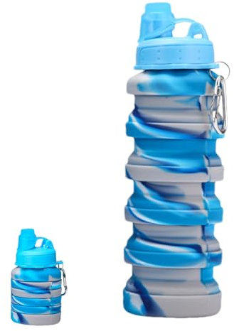 Bouteille d'eau pliable,bouteille d'eau pliable - Tasse à eau flexible en silicone - Tasse d'eau Flexible réutilisable, bouteille d'eau de sport pliable avec mousqueton 700ml pour le sport, la salle d