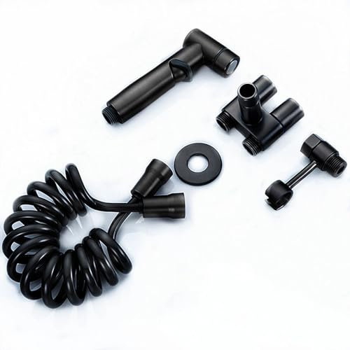 Douchette de Toilette pour Bidet, Douchette Toilette WC avec Kit de Toilette qualité Pulvérisateur de Bidet à Main Tuyau de Télescopique de 2m et Double Vanne de Contrôle
