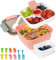 Fiambrera Compartimentos Divididos, Fiambrera Integrada de 2 Capas, 1500ML Lunch Box, Caja para Ensalada para Llevar, Fiambrera a Prueba de Fugas con Cubiertos para el Trabajo, Escuela el Picnic