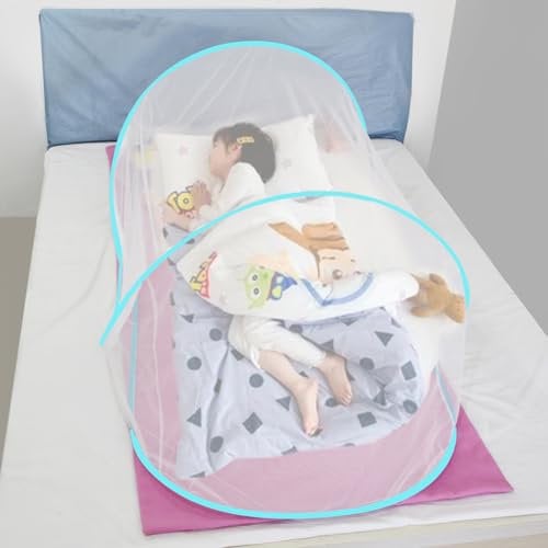 Moustiquaire de voyage pliable - Moustiquaire pop-up - Tente de camping portable - Moustiquaire de voyage sans suspension réglable - Avec fermeture éclair - 200 x 80 x 56 cm
