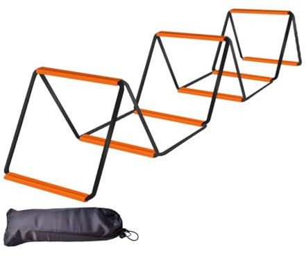 perfk Scala di agilità, Attrezzatura per Allenamento di agilità, Scala di velocità da Calcio Multiuso per coordinazione Pieghevole per Sport all'Aria Aperta, 8 Griglie con Borsa