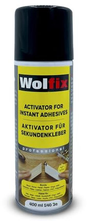 Wolfix Attivatore Spray per Colla Cianoacrilica - 400ml – Super Adesivo Istantaneo, Attivatore per Cianoacrilato Spray – Formula Turbo per un'Adesione Immediata e Risultati Duraturi