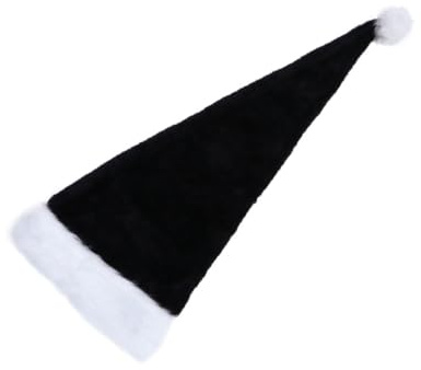 WOFASHPURET Weihnachtsmütze Aus Plüsch Schwarz Für Erwachsene Handwaschbar Luxus Mütze Für Partykostüme Und Weihnachten