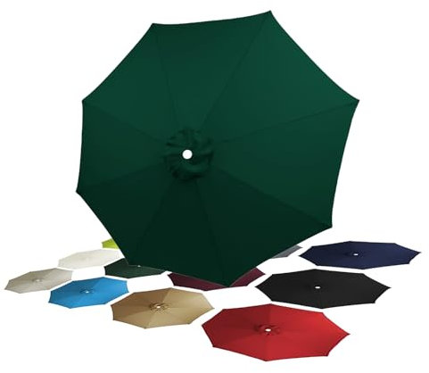 KDHKDFN Remplacement Toile Parasol 8 Baleines 4.00m déporté Auvent Vert