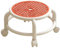MagiDeal Tabouret bas à roulettes pivotant à 360°, confortable, petit escabeau sur roulettes pour garage, bureau, salon, pédicure à domicile, Orange