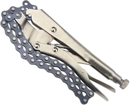 2pcs 10 Inch Chain Vise Clamp Plier Locking Grip Wrench Oil Filter Pipe 16.5 Inch Chain Length Pliers