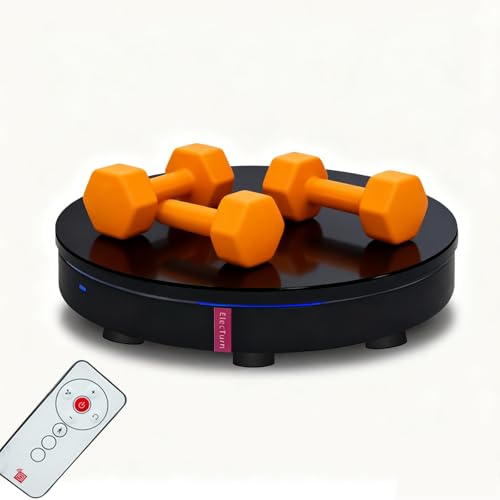 LLZJDDPLY 360° Motorized Rotating Display Stand, Photography Electric Turntable, 300 lbs Load, Rotating Stand for Photography, 3D Scanner, Heavy Duty Display(Black,50cm/20in)