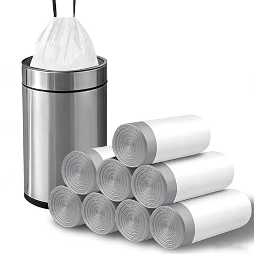YEAUPE PRO Bolsas de Basura 50L, 120 Unidades con Cordón Autocierre, Extra Resistentes y Antifugas, Tamaño XL 66 x 78 cm, Bolsas Blancas Precortadas para Cubo de Basura de Cocina, Baño y Hogar