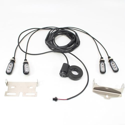 EffiFish 12V Elektrofahrrad Scheinwerfer und Bremslicht Kit, IP65 Wasserdicht Blinker für E-Bike Roller Motorrad Vorne Rücklicht Set