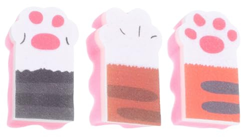 FESTFENDS Cat Paw Cleaning Sponge 3 Pack Thickened Non-Scratch Kitchen Scrubber for Dishwashing and Utensils with Strong Water Absorption Random Color