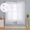 Deconovo 2 Stück Tüllgardine, Bestickt, Stern, Vorhang, Dekoration, Schlafzimmer, Mädchen, mit Ösen, 140 x 180 cm, Weiß und Rosa